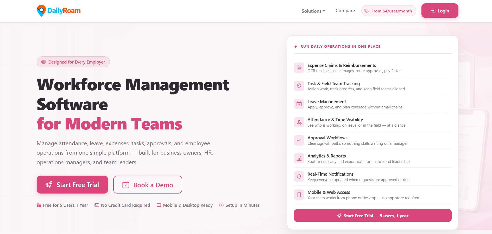 DailyRoam — Workforce Management Platform